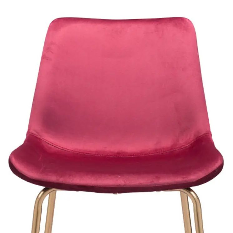 31" Red And Copper Steel Low Back Bar Height Bar Chair