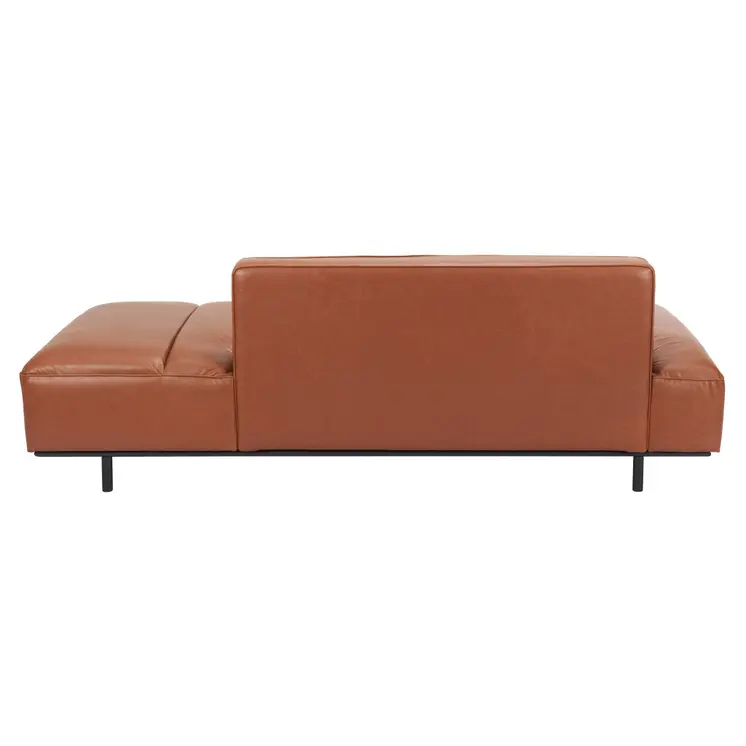 79" Brown Faux Leather Sofa With Black Legs