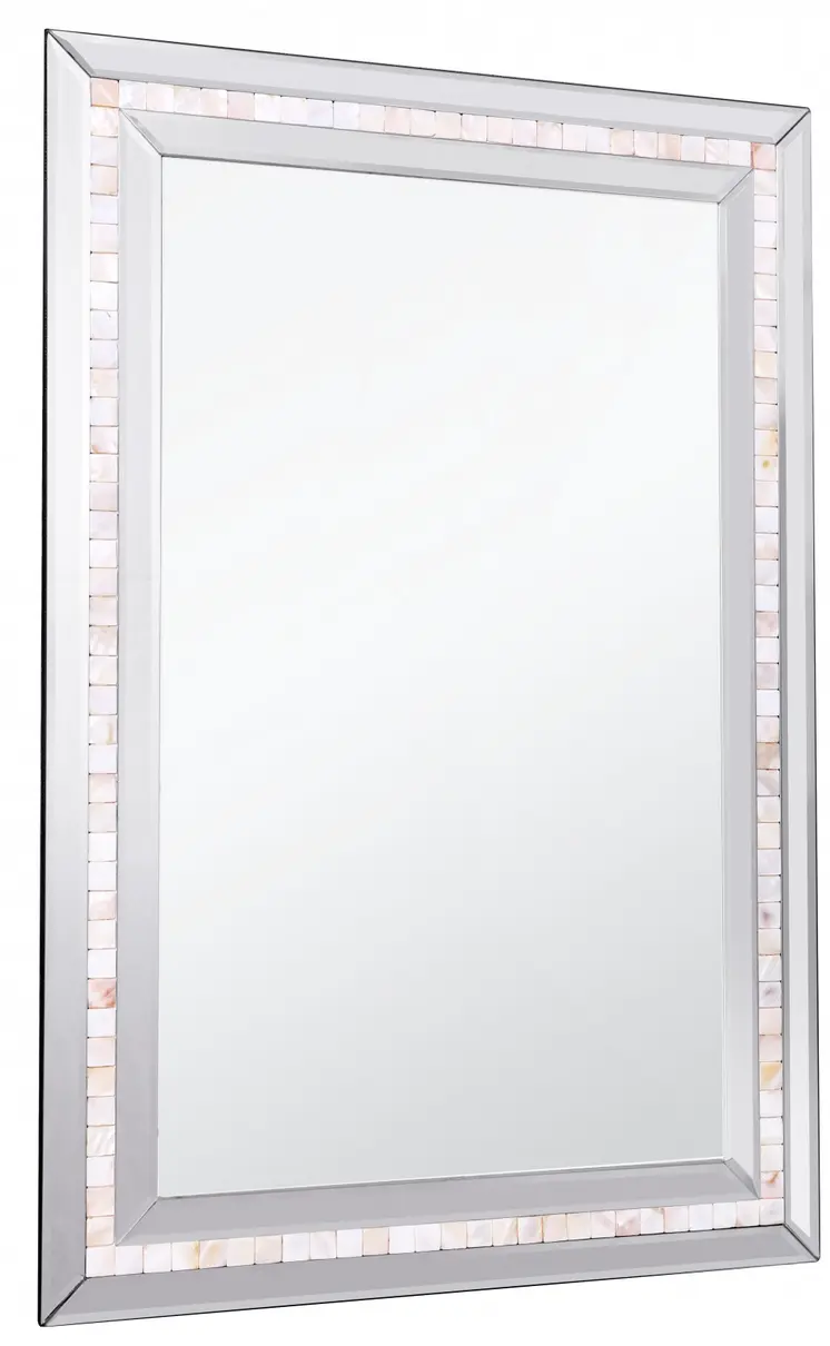 36" Silver Glass Framed Accent Mirror