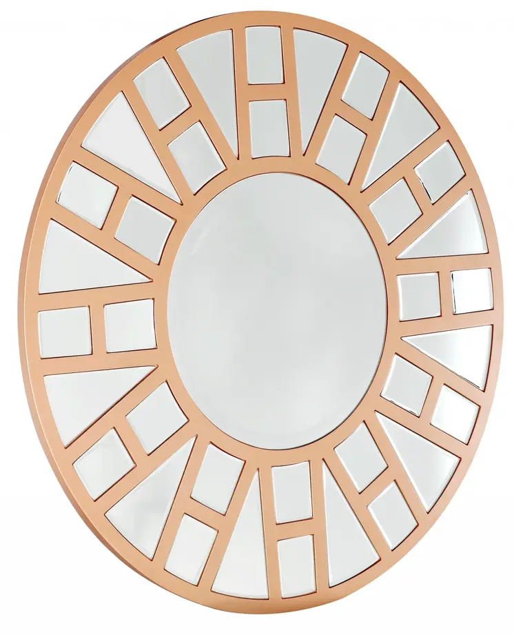 32" Gold Round Metal Framed Accent Mirror