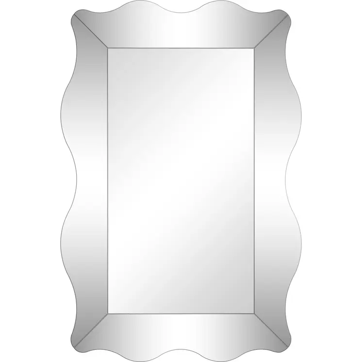 35" Clear Novelty Glass Framed Accent Mirror