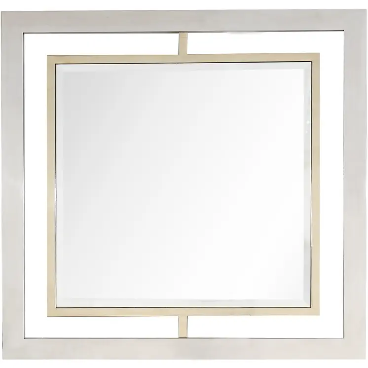 32" Gold Square Framed Accent Mirror
