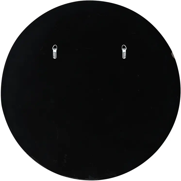 32" Black Round Framed Accent Mirror
