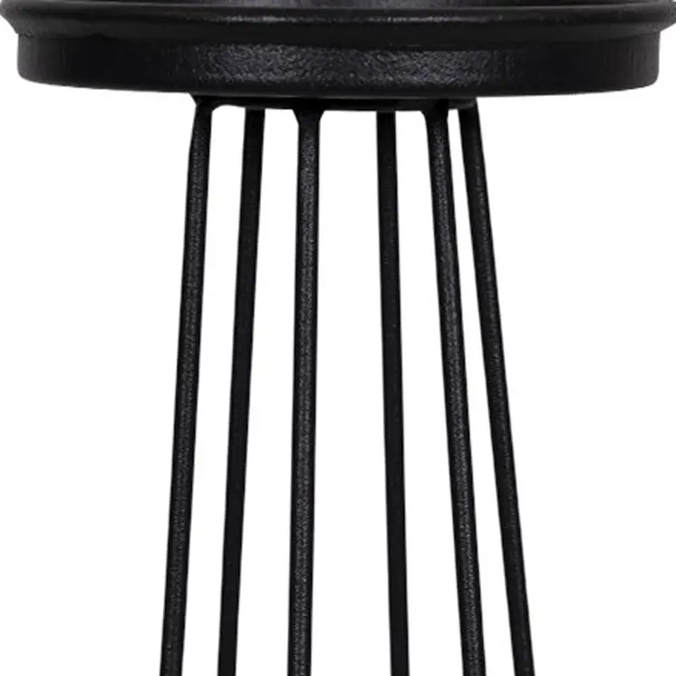 Set of Three Black Metal Striped Tabletop Candle Holders