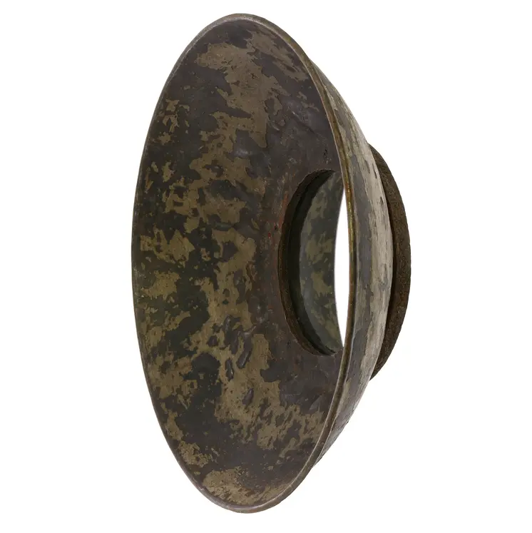 20" Dark Brown Reclaimed And Distressed Metal Round Bowl Accent Mirror