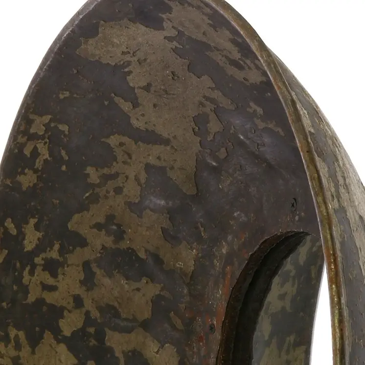 20" Dark Brown Reclaimed And Distressed Metal Round Bowl Accent Mirror