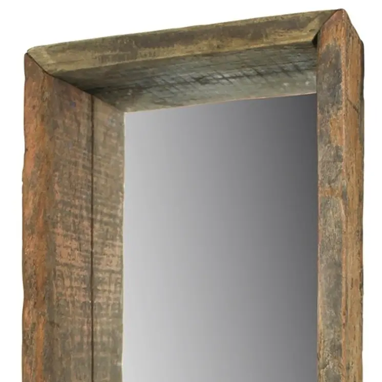 28" Natural Brown Framed Full Length Hanging Mirror