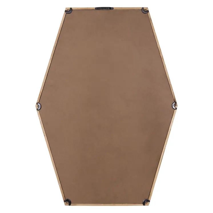 Wooden Hexagonal Wall Mirror