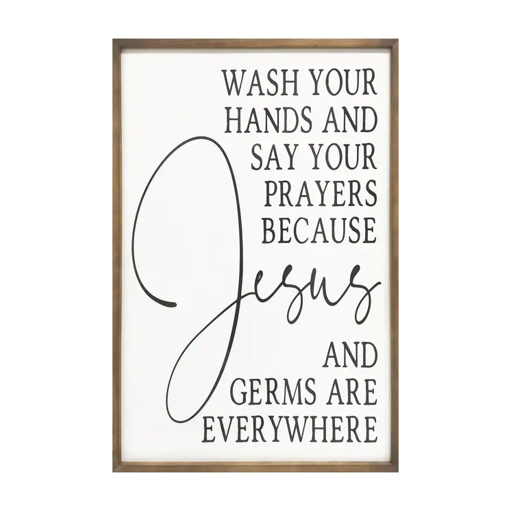 Jesus and Germs Are Everywhere Framed Wall Art