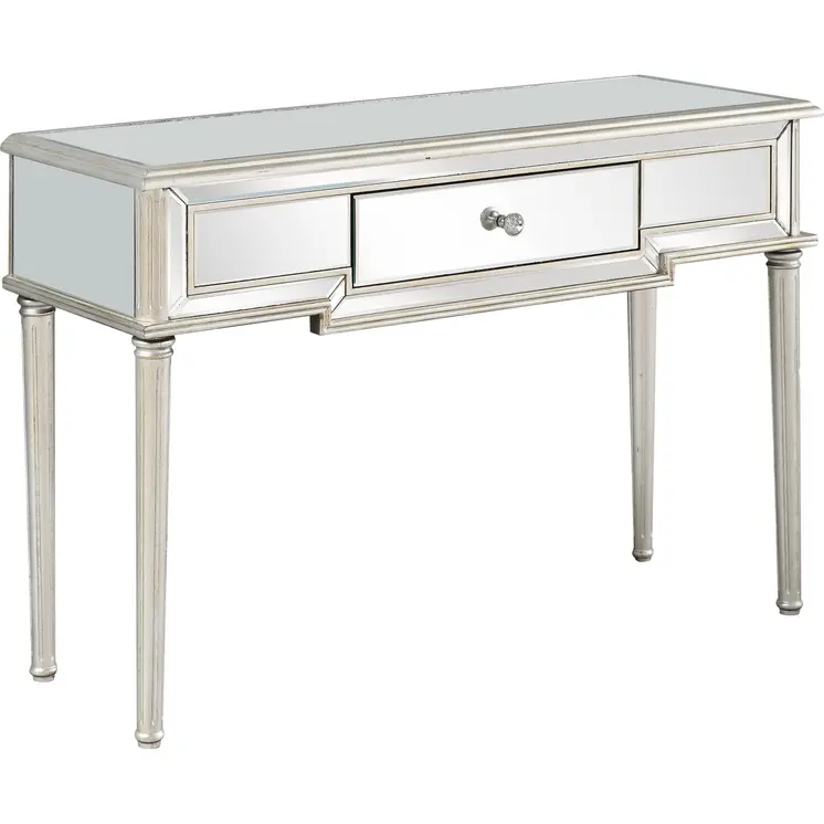 Silver Leaf Antiqued Console Table