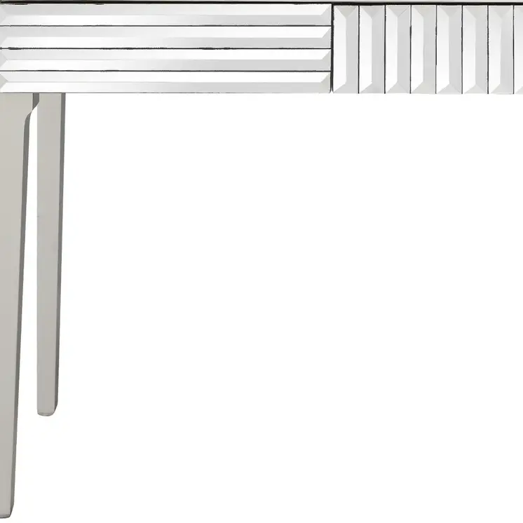 40" Silver Mirrored Glass Console Table