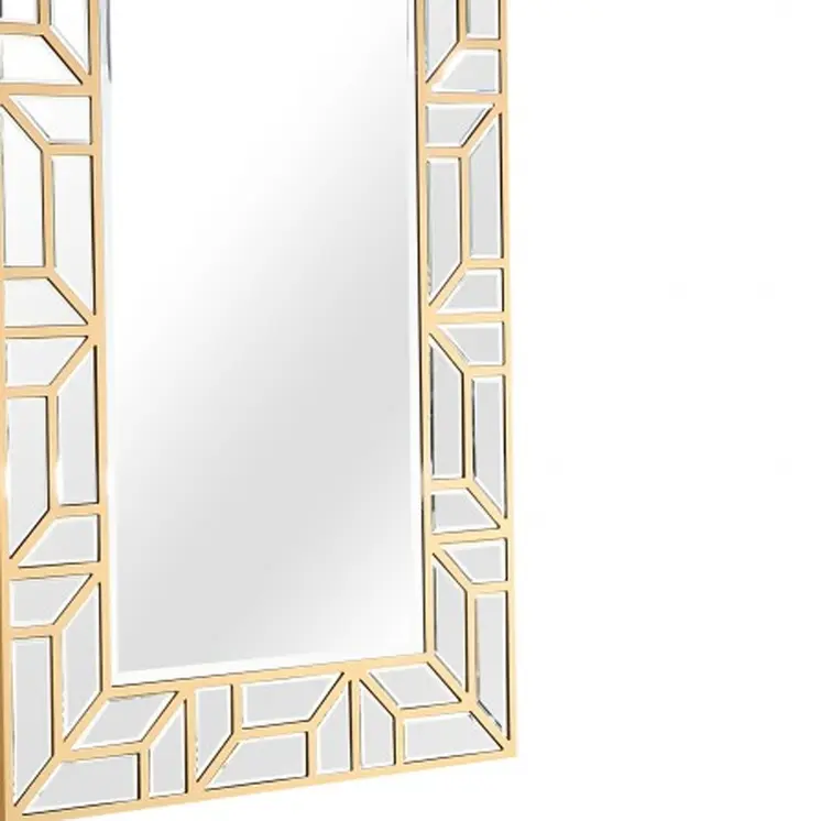 Gold Geometric Mirror and Console Table