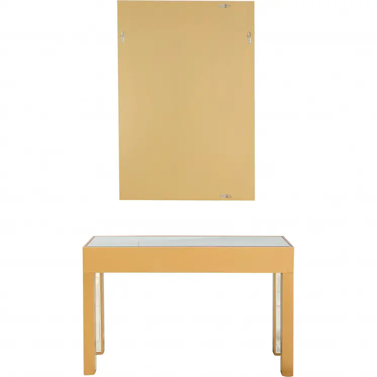 Gold Geometric Mirror and Console Table