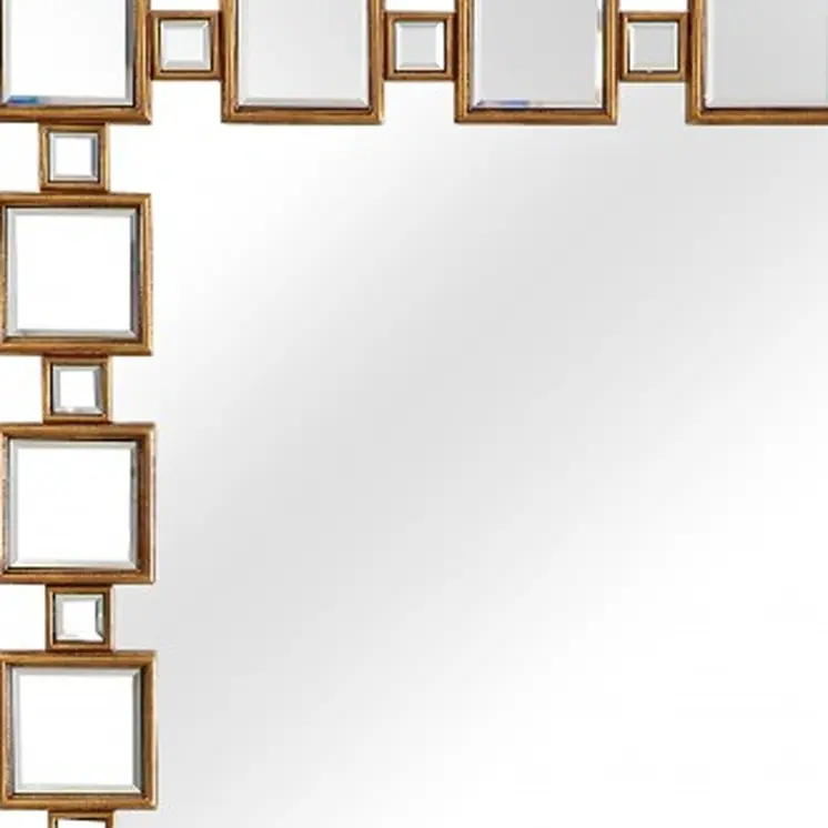 43" Gold And Silver Mirrored Glass Console Table