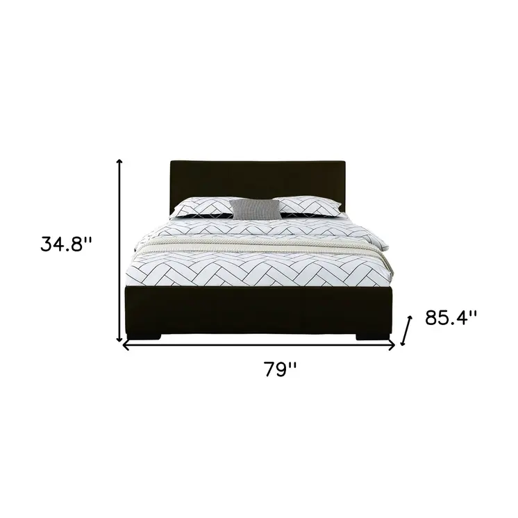 Black Faux Leather King Bed Frame