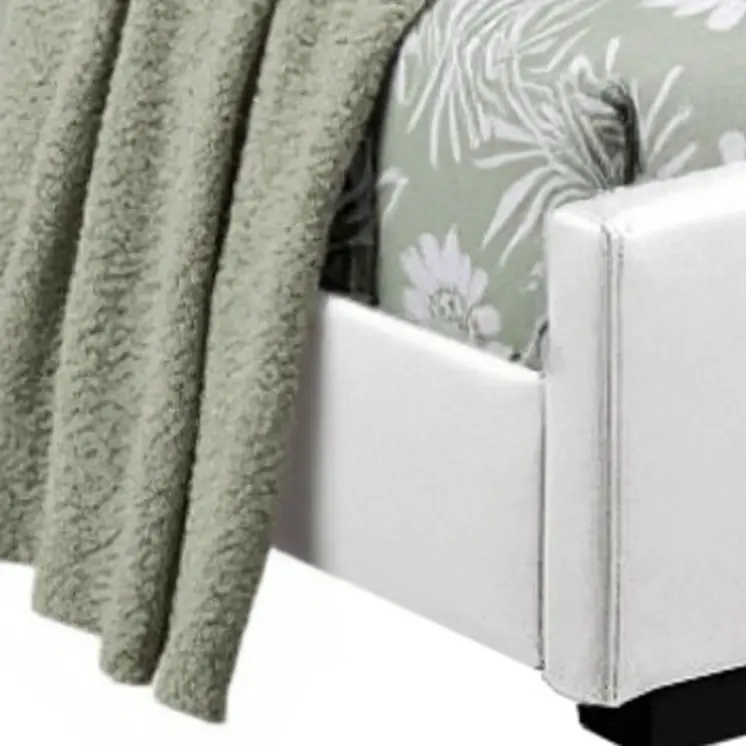 White Faux Leather King Bed Frame