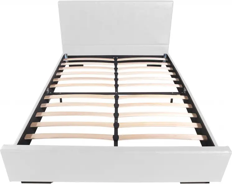 White Faux Leather King Bed Frame
