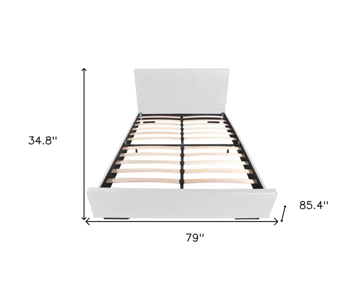 White Faux Leather King Bed Frame