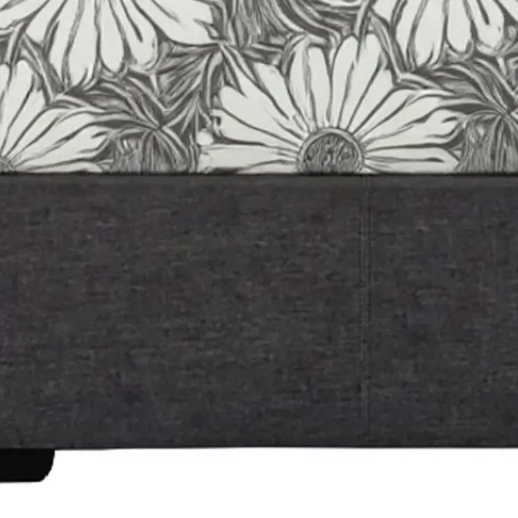 Gray Upholstered Queen Bed Frame