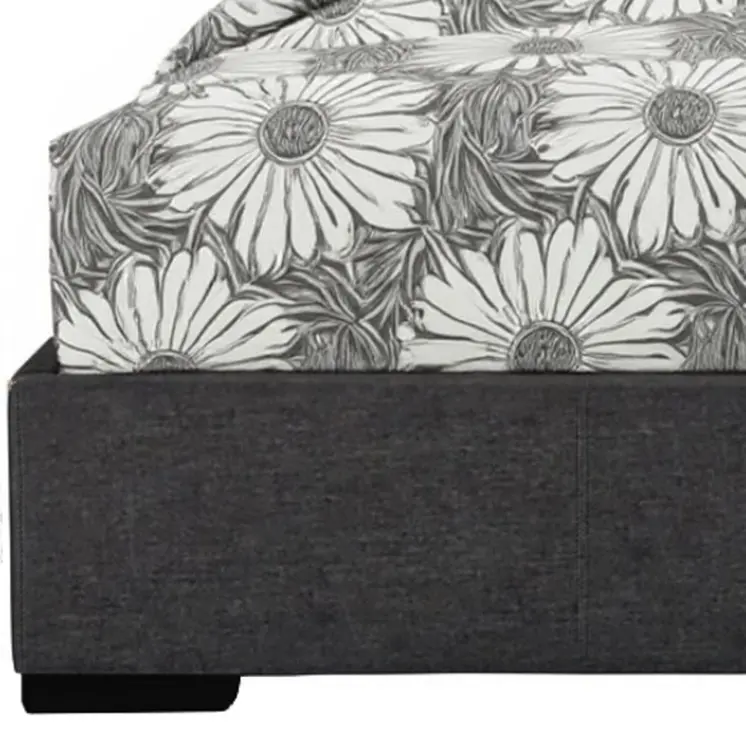 Gray Upholstered Queen Bed Frame
