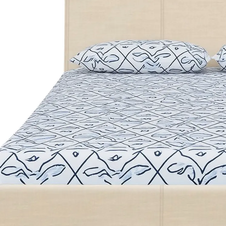 Beige Faux Leather Queen Bed Frame