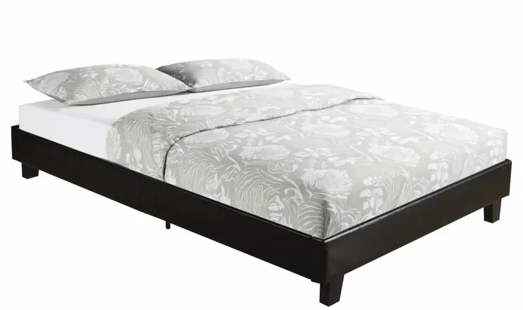 Black Faux Leather King Bed Frame