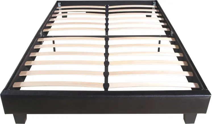Black Faux Leather King Bed Frame