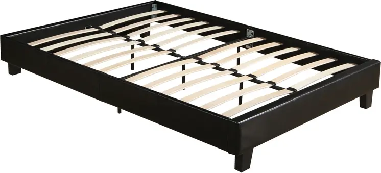 Black Faux Leather King Bed Frame