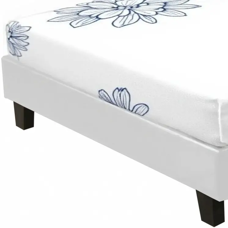 White Faux Leather Queen Bed Frame