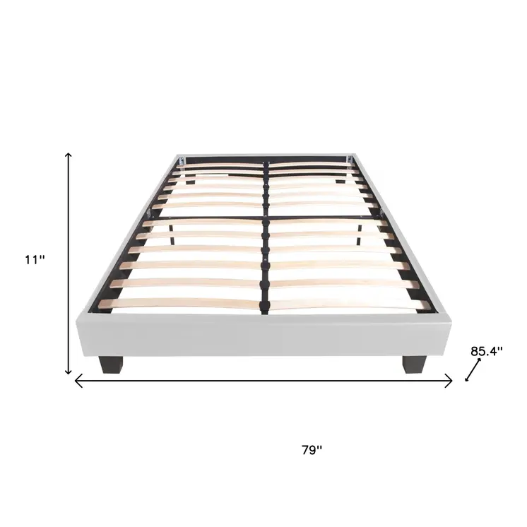 White Faux Leather King Bed Frame