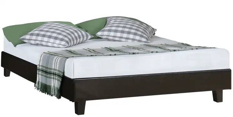 Black Wood And Linen King Bed Frame