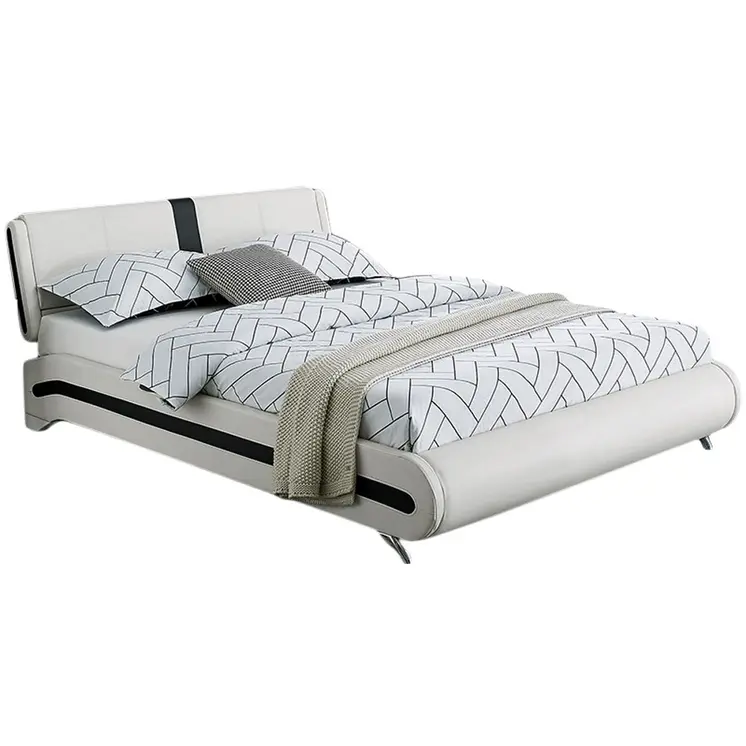 White Faux Leather King Bed Frame