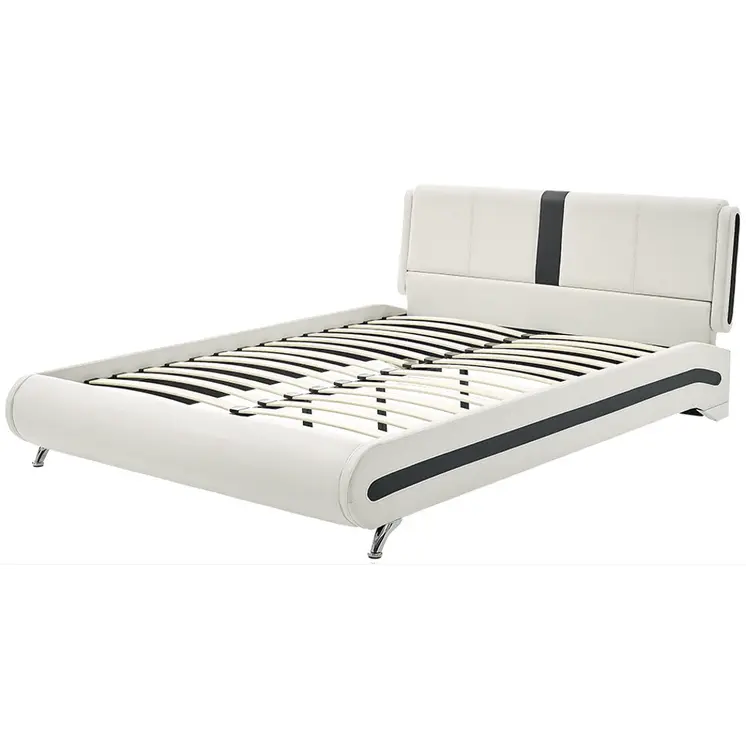 White Faux Leather King Bed Frame