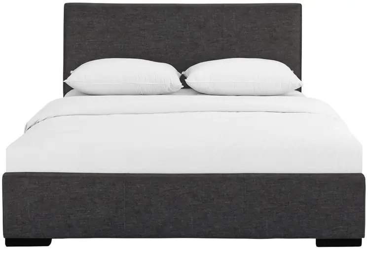 Grey Upholstered Full Platform Bed