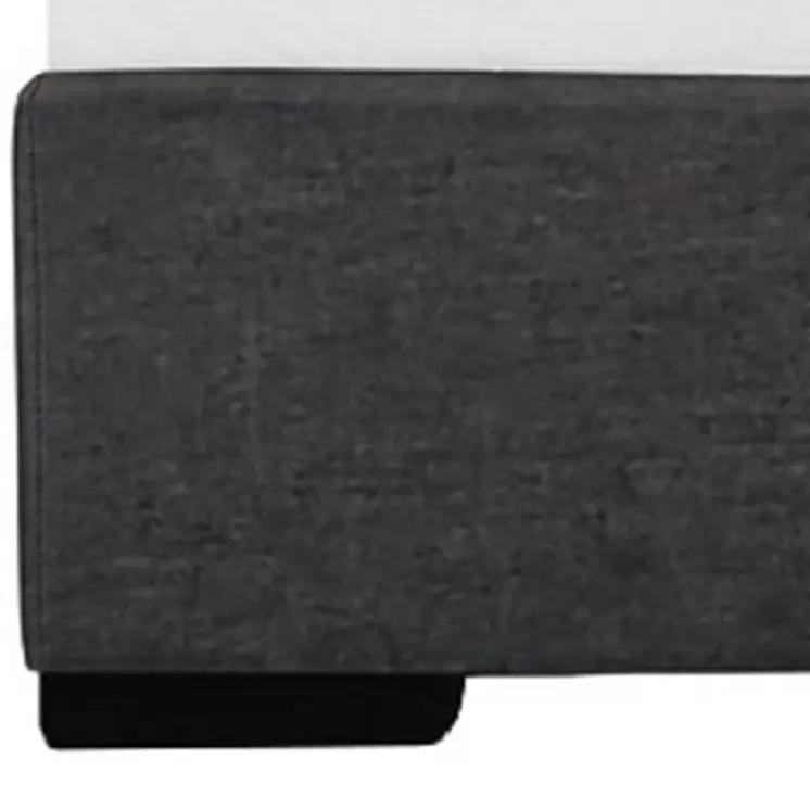 Gray Wood Upholstered King Bed Frame