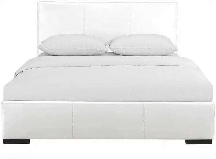 White Faux Leather Queen Bed Frame