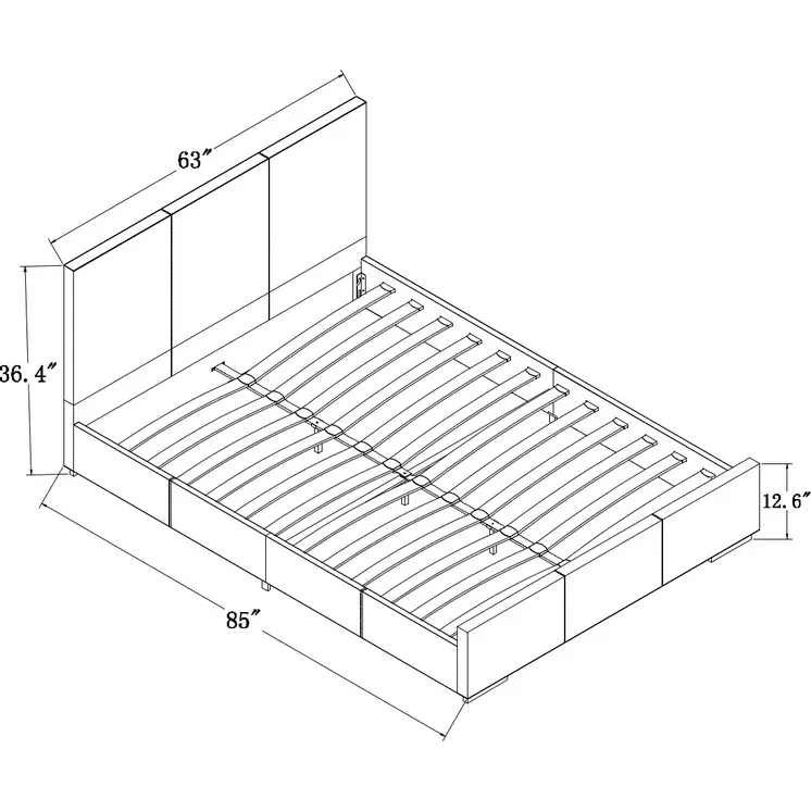 White Faux Leather Queen Bed Frame