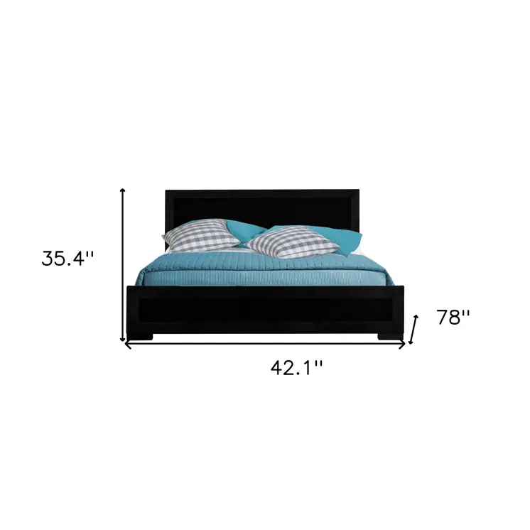 Black Wood Twin Platform Bed