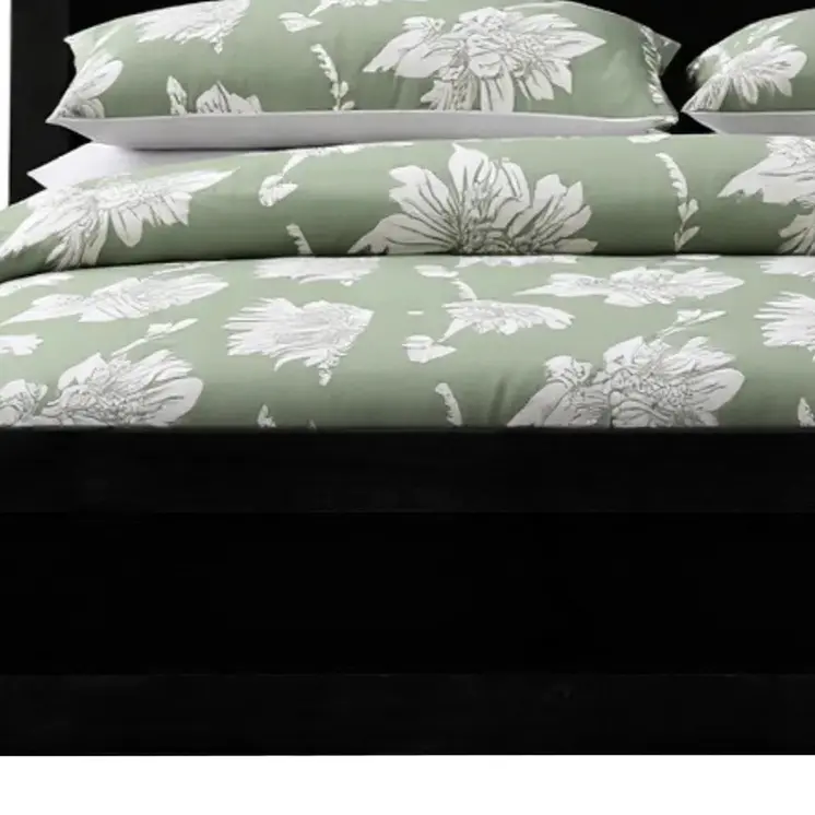 Black Inlaid Panels Solid Wood Queen Bed Frame