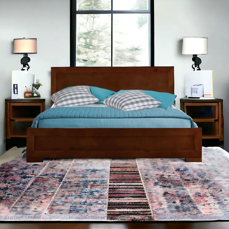 Walnut Wood Twin Platform Bed