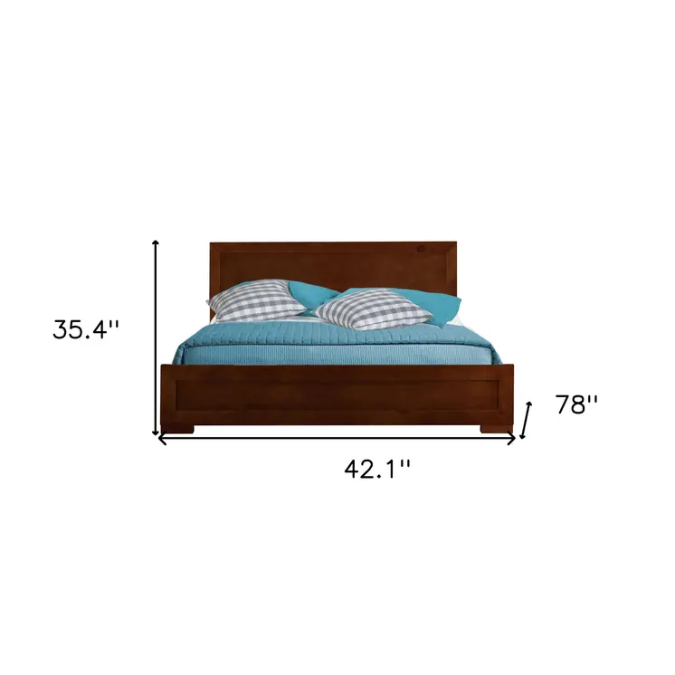 Walnut Wood Twin Platform Bed