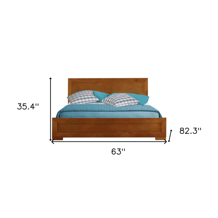Oak Solid and Manufactured Wood Queen Bed Frame