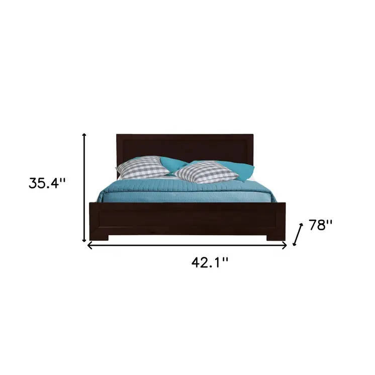 Espresso Wood Twin Platform Bed