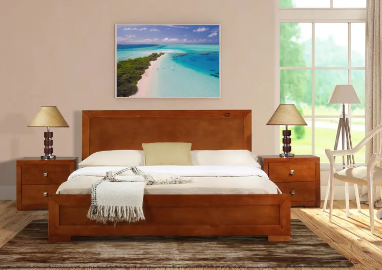 Brown Wood Full Bed Frame