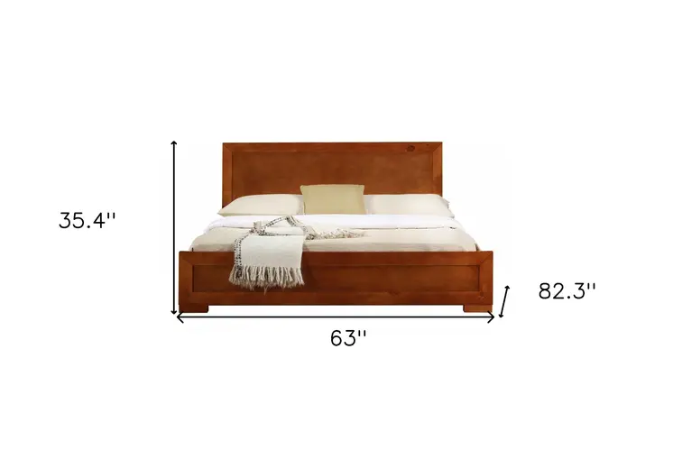 Brown Wood Queen Bed Frame