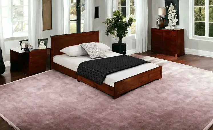 Walnut Wood Twin Platform Bed