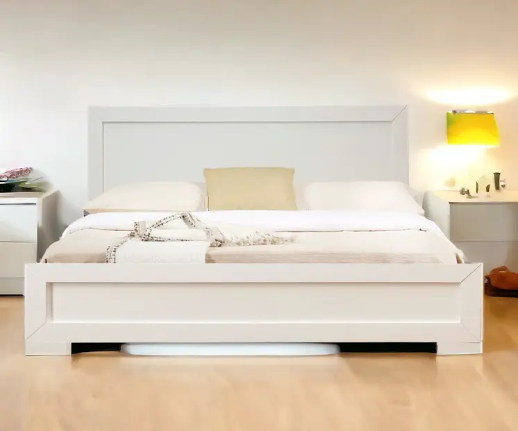 White Wood Twin Platform Bed