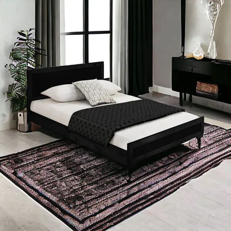 Black Wood Twin Platform Bed