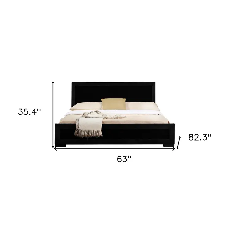 Black Wood Queen Bed Frame