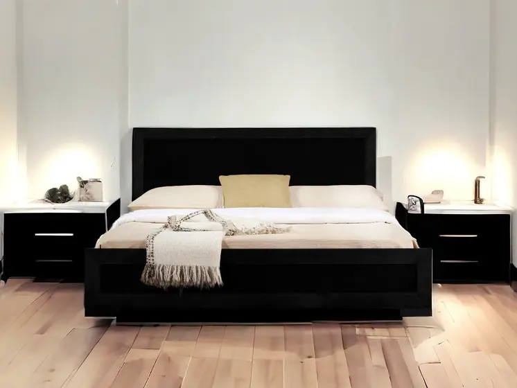 Black Wood Queen Bed Frame